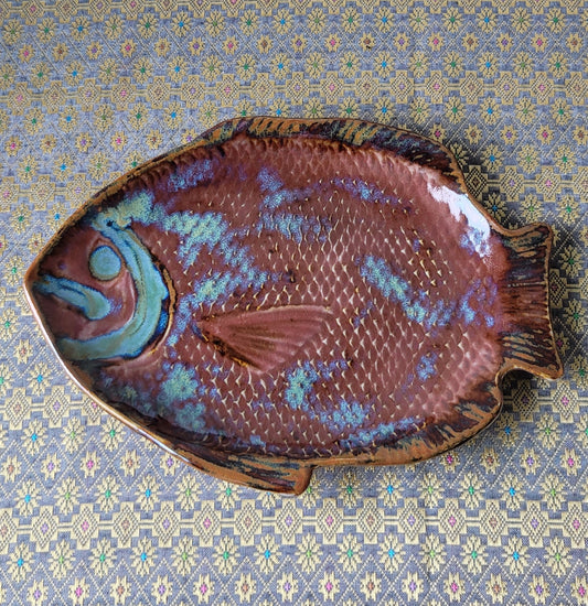 Art Pottery 10" Fish Platter