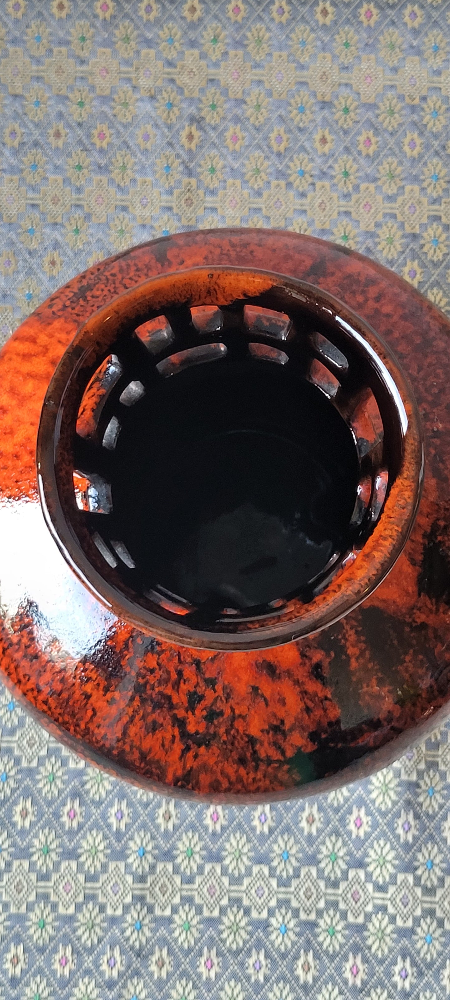 60s Evangeline Pottery Québec Vibrant Drip Glaze Vase