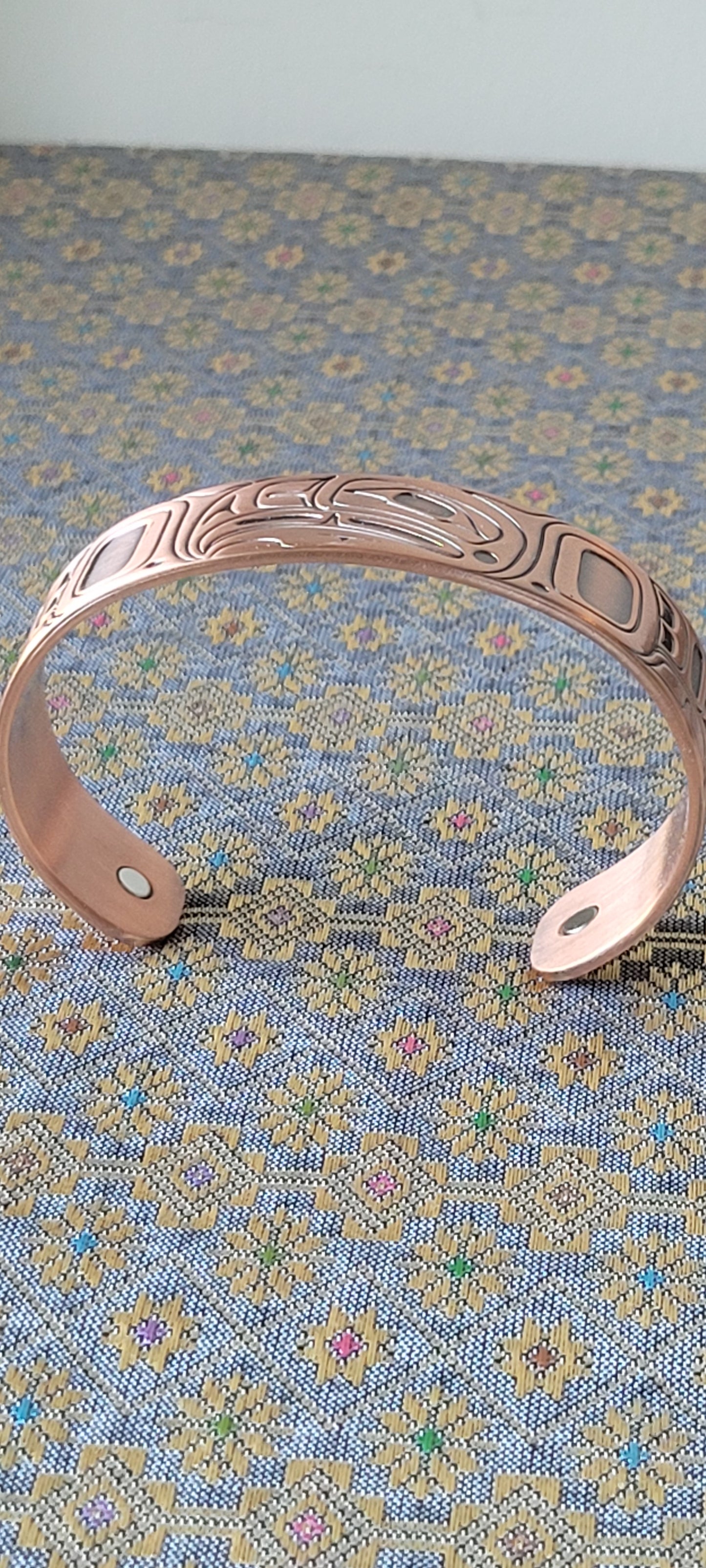 Eagle Copper Cuff Bracelet by Gordon White, Haida