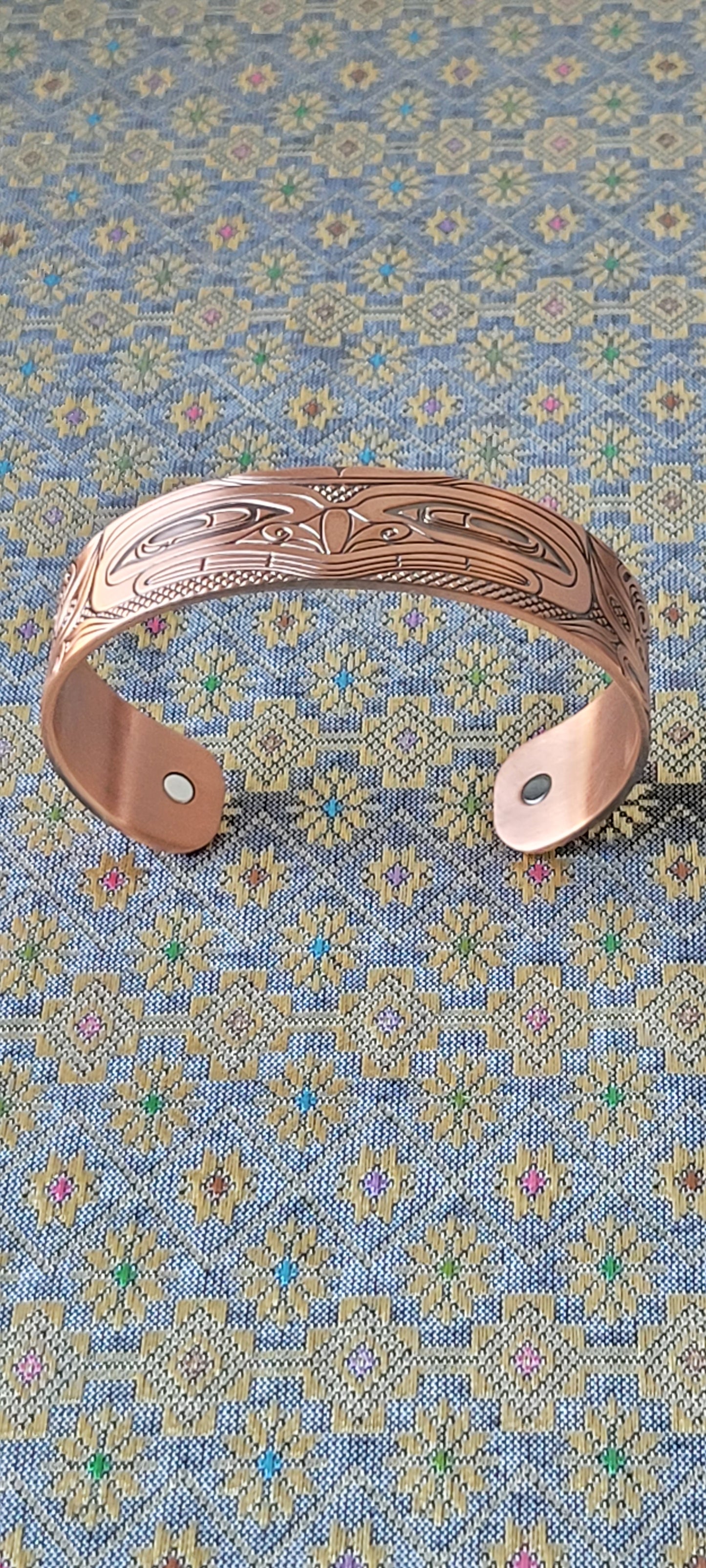 Grizzly Bear Copper Cuff Bracelet by Andrew Williams, Haida