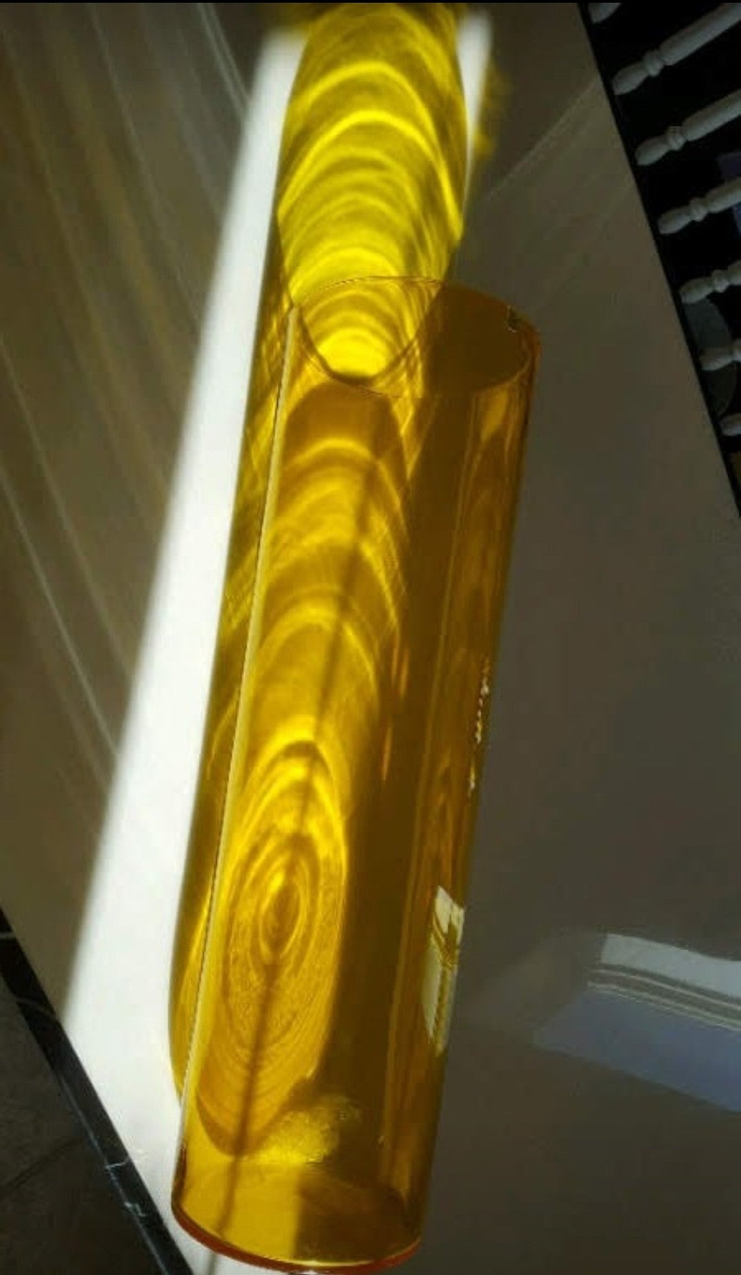 Stunning 1950s Gullaskruf Sweden XL Yellow Art Glass Floor Vase by Kjell Blomberg