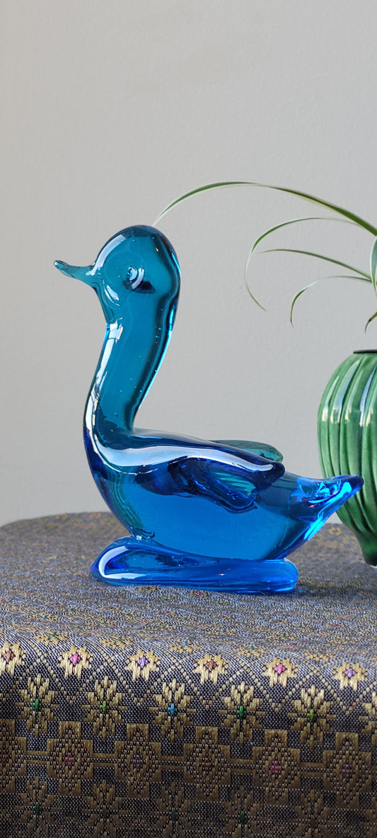 80s Altaglass Art Glass Blue Bird