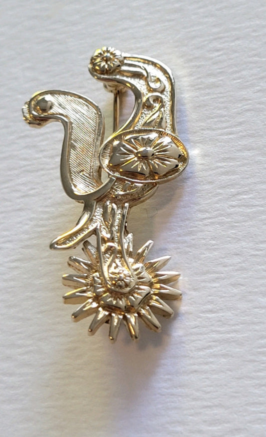 D'Orlan 22ct Gold Plated Western Spur Brooch