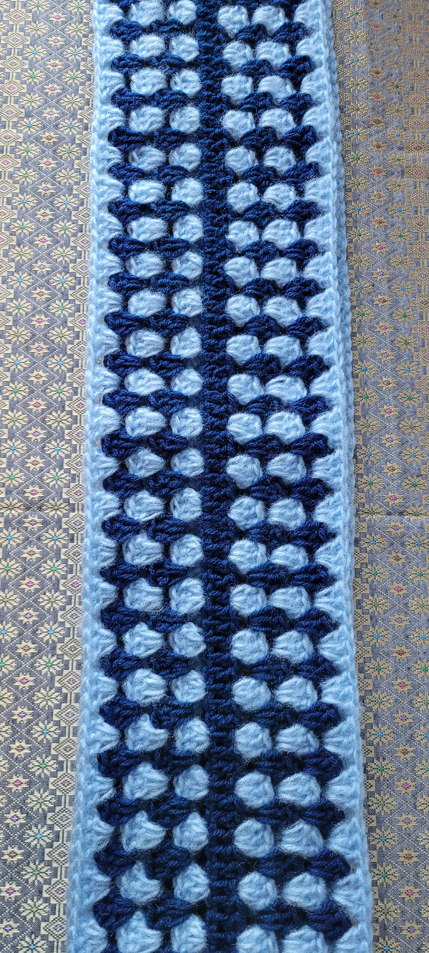 Waterton Navy and Baby Blue Scarf