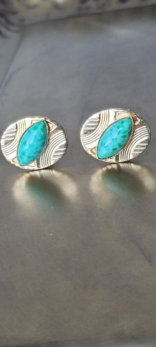 Exceptional Faux Turquoise Cufflinks