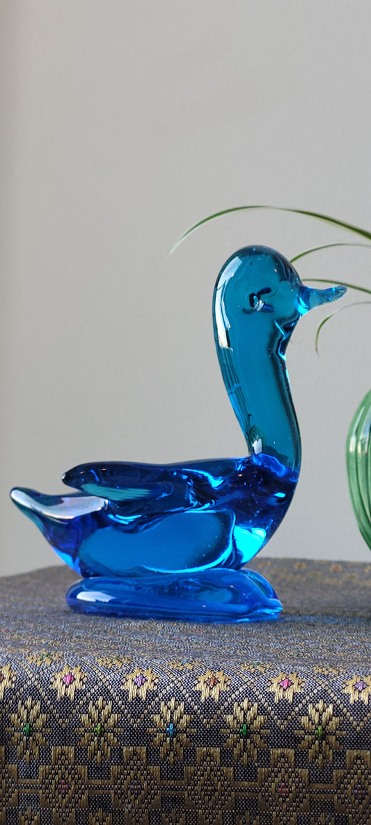 80s Altaglass Art Glass Blue Bird